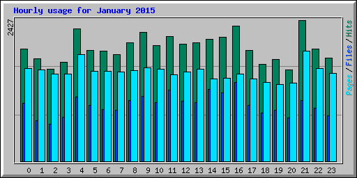 Hourly usage for January 2015