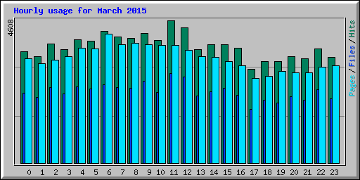 Hourly usage for March 2015