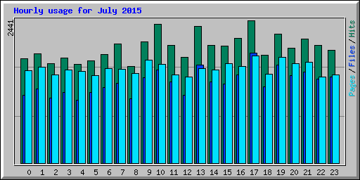 Hourly usage for July 2015