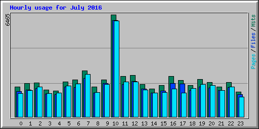 Hourly usage for July 2016