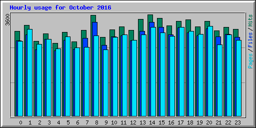 Hourly usage for October 2016