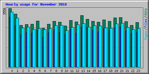 Hourly usage for November 2016