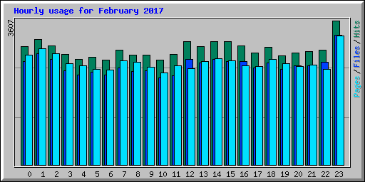 Hourly usage for February 2017