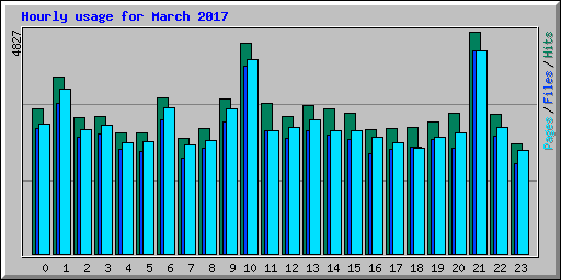 Hourly usage for March 2017