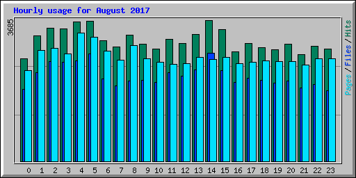 Hourly usage for August 2017