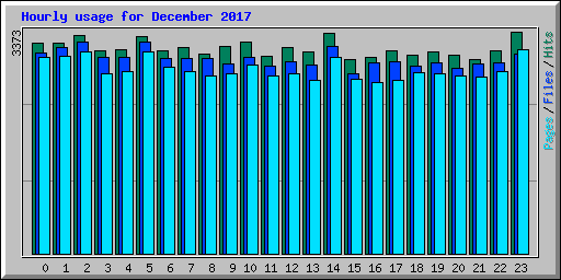 Hourly usage for December 2017