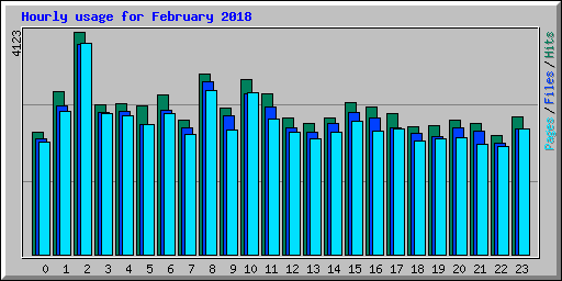 Hourly usage for February 2018